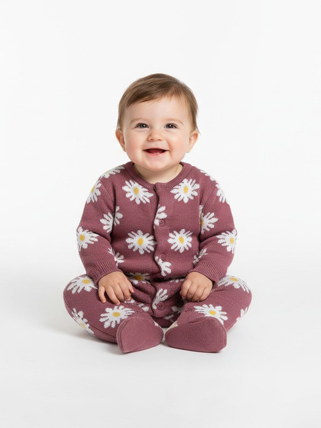 JWAAQ Infants Printed Winter Romper With Fur Lined