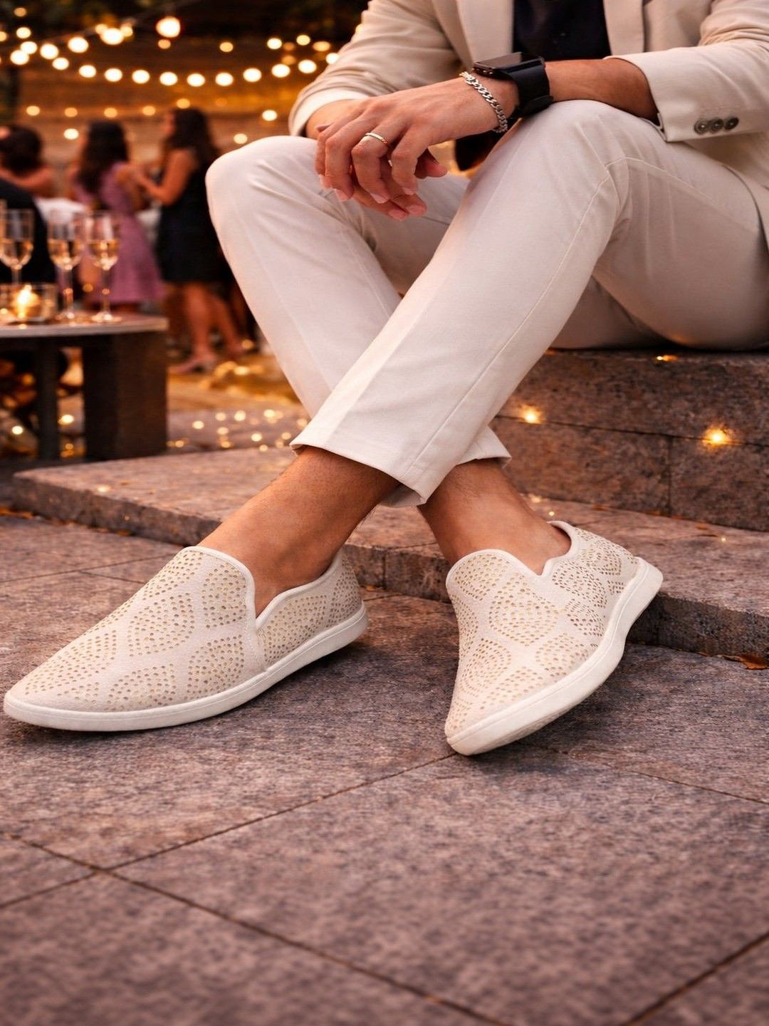 Corsac Men Perforations Slip-On Sneakers