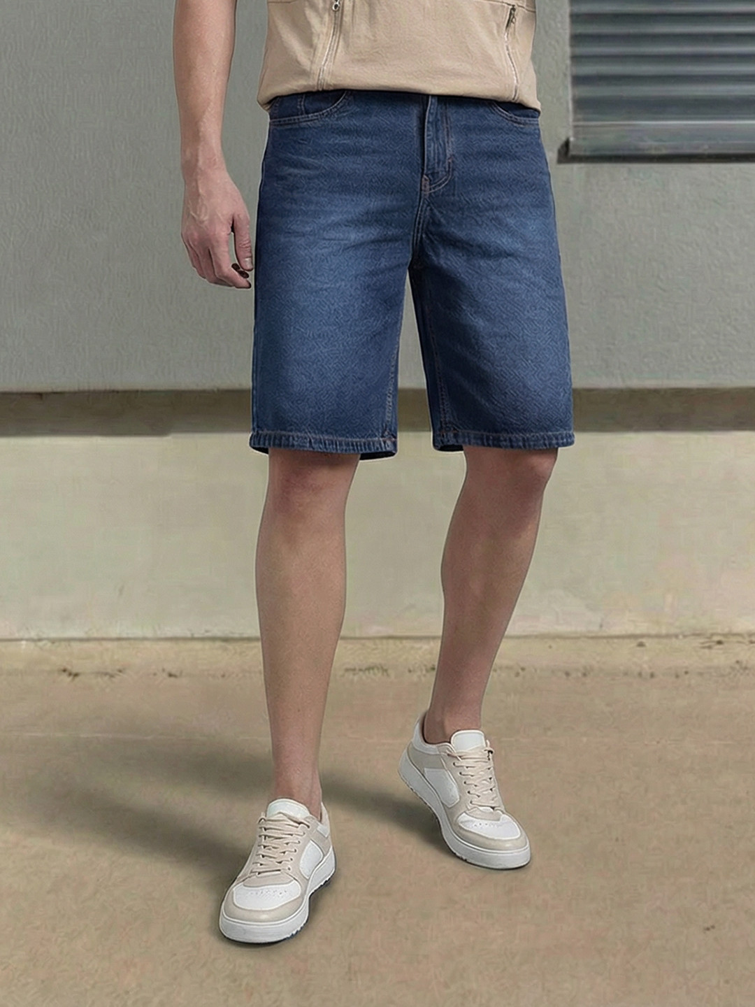 The Roadster Life Co. Men Relaxed Fit Pure Cotton Denim Shorts