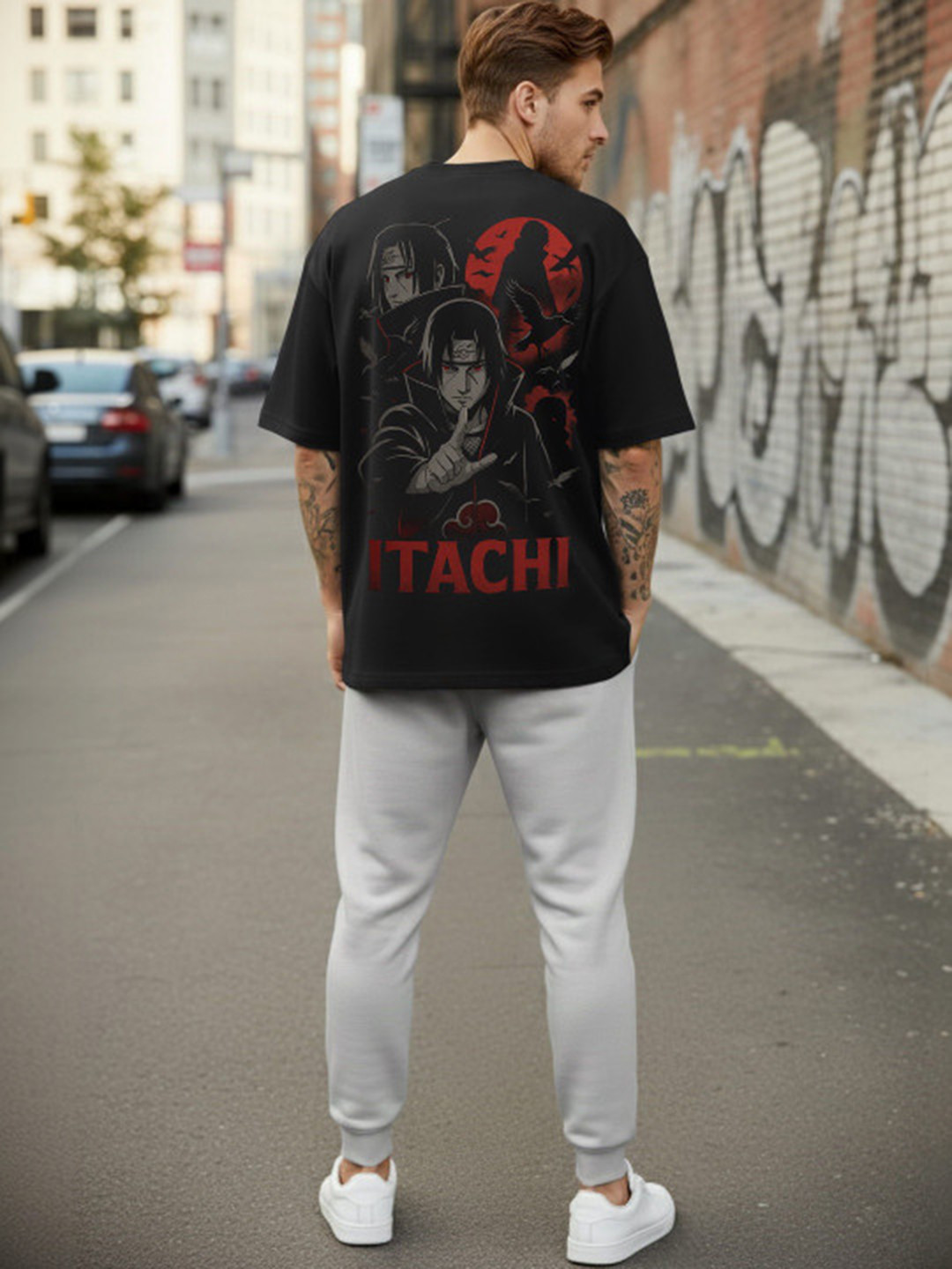 BLIVE Printed Round Neck T-Shirt With Joggers Co-Ords