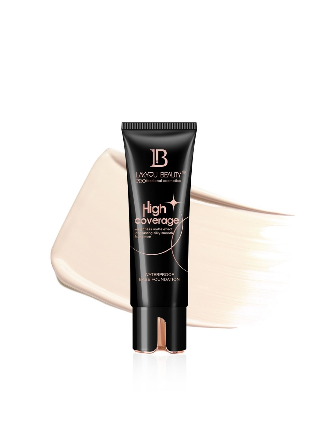 LAKYOU BEAUTY High Coverage Waterproof Base Foundation- 80 ml- White Ivory 01