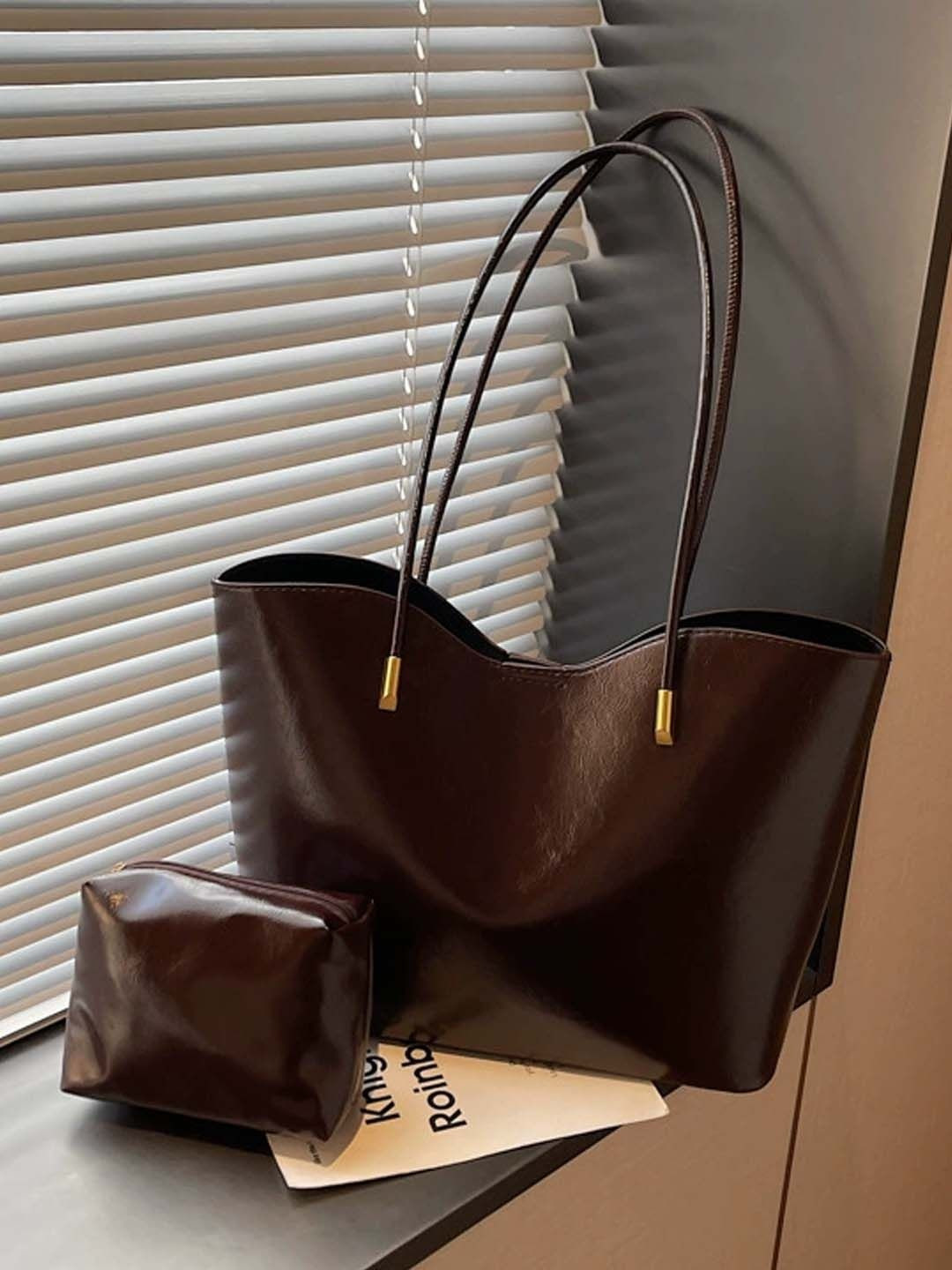 CORSICA PU Oversized Structured Tote Bag