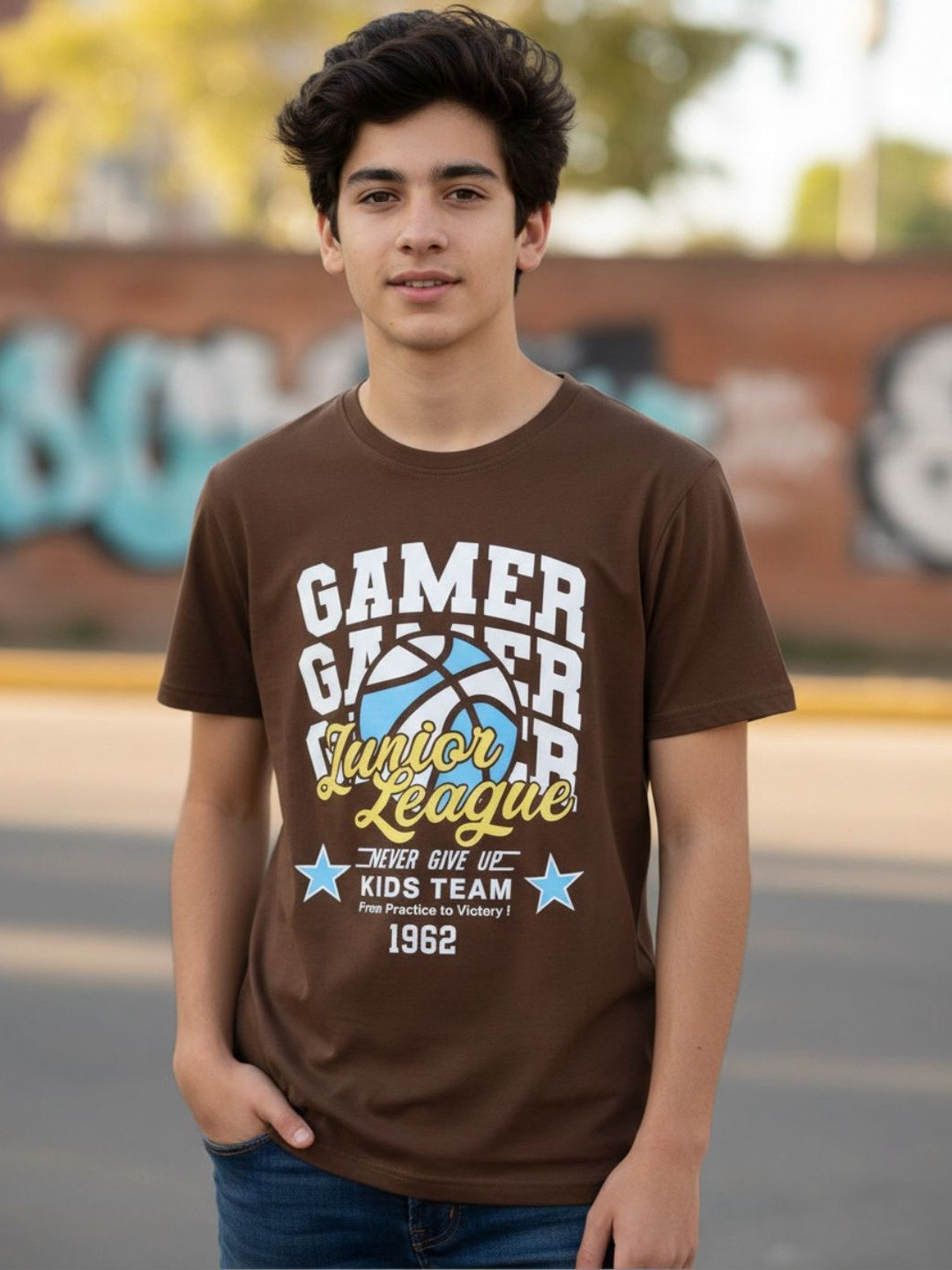V-Mart Boys Cotton Single Jersey Round Neck T-shirt