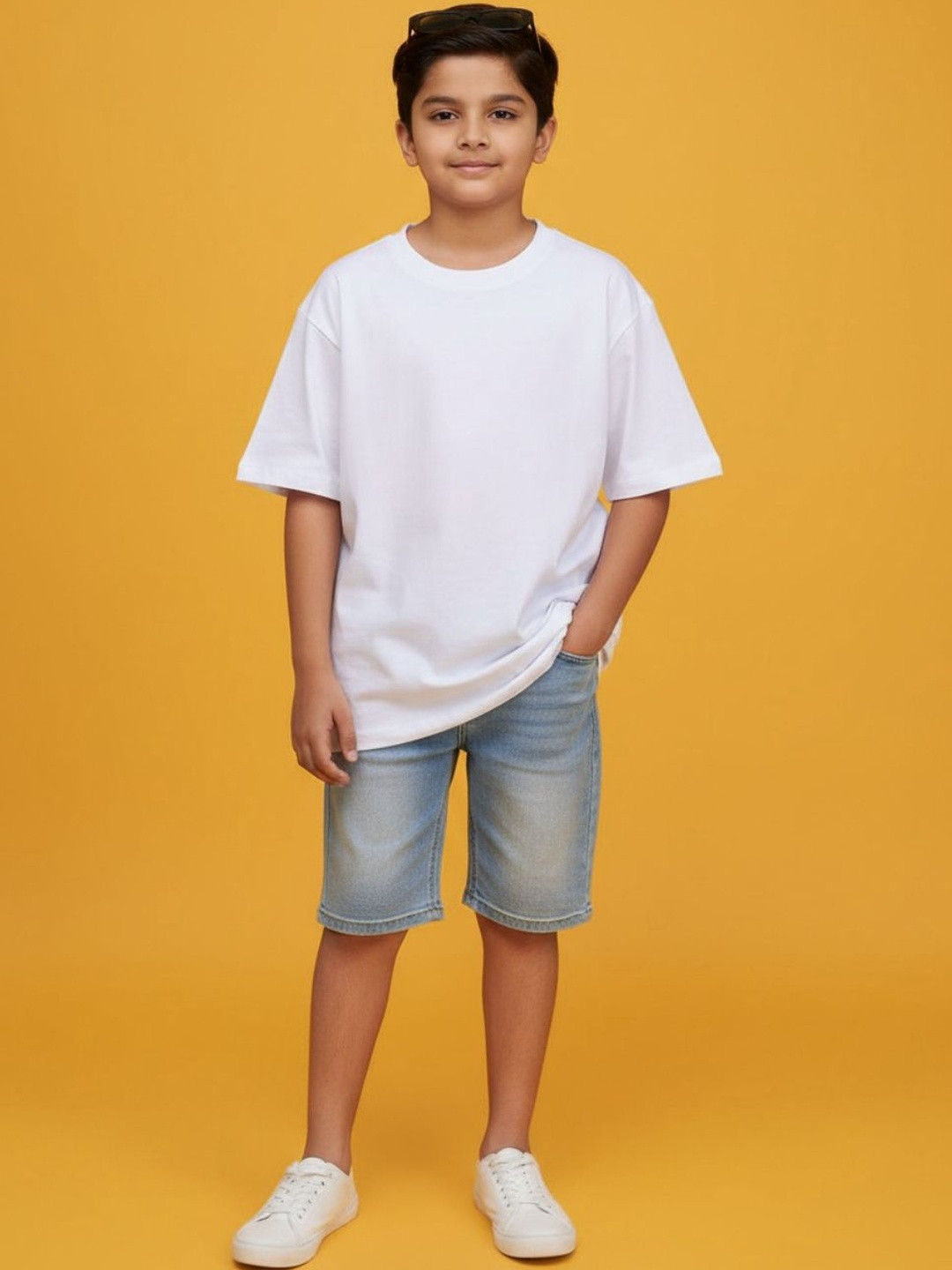 V-Mart Boys Solid Cotton Interlock Round Neck T-shirt