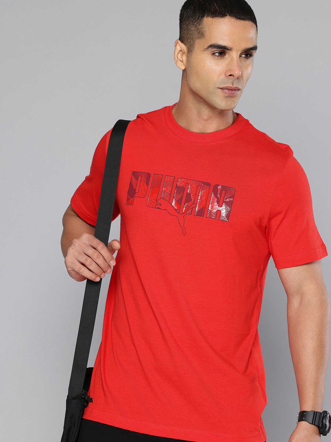 Puma Essentials Brand Logo Lab Printed Crew Neck Pure Cotton T-shirt