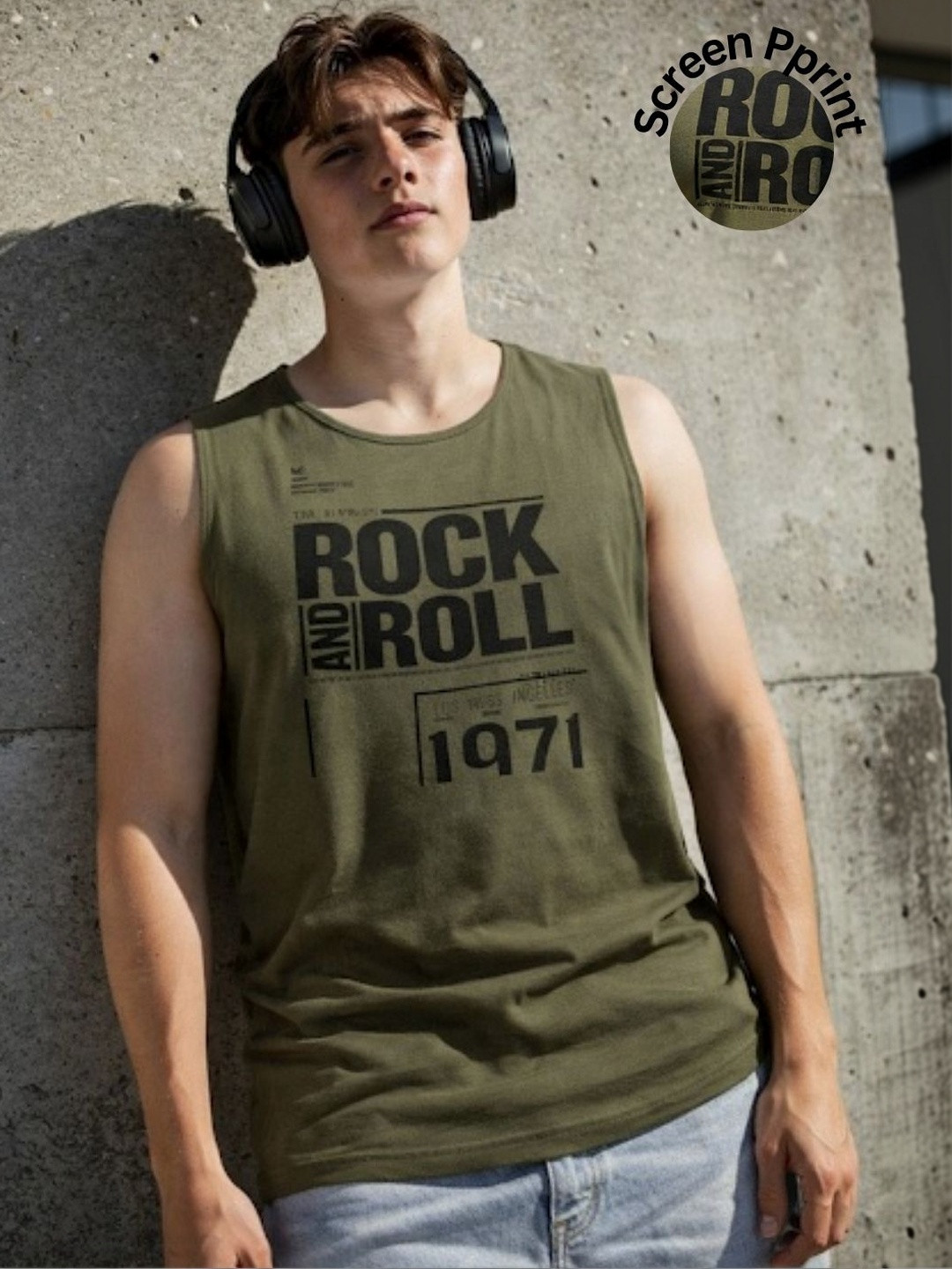 Rigo Printed Cotton Gym Vest