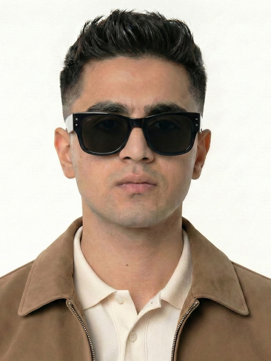 Vox Men Green Lens & Black Wayfarer Sunglasses with