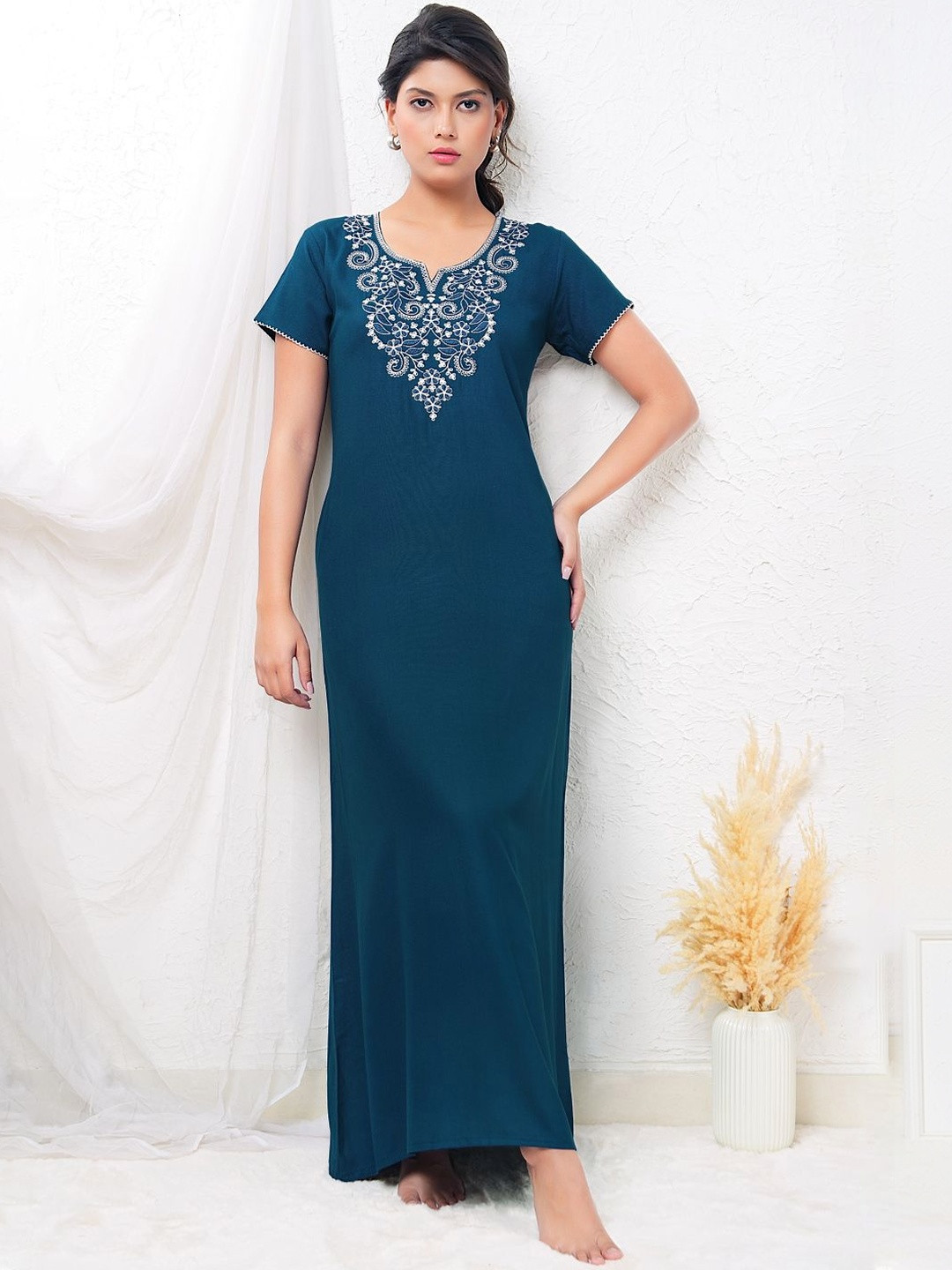 Sand Dune Embroidered Maxi Nightdress