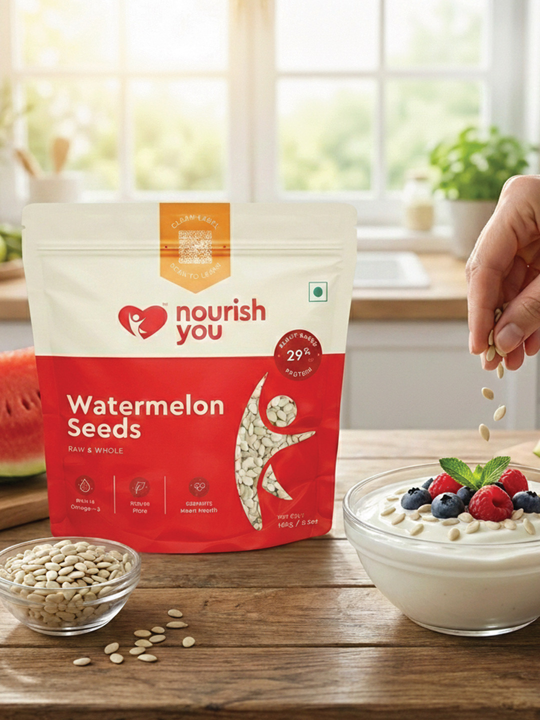 Nourish You Organic Raw Watermelon Seeds- 100 gm