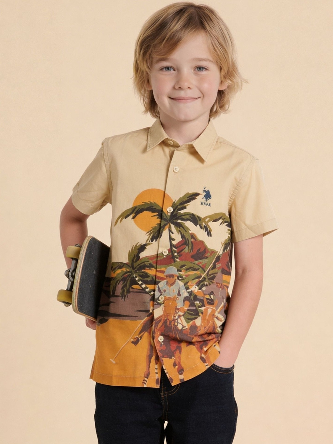 U.S. Polo Assn. Kids Boys Printed Casual Shirt