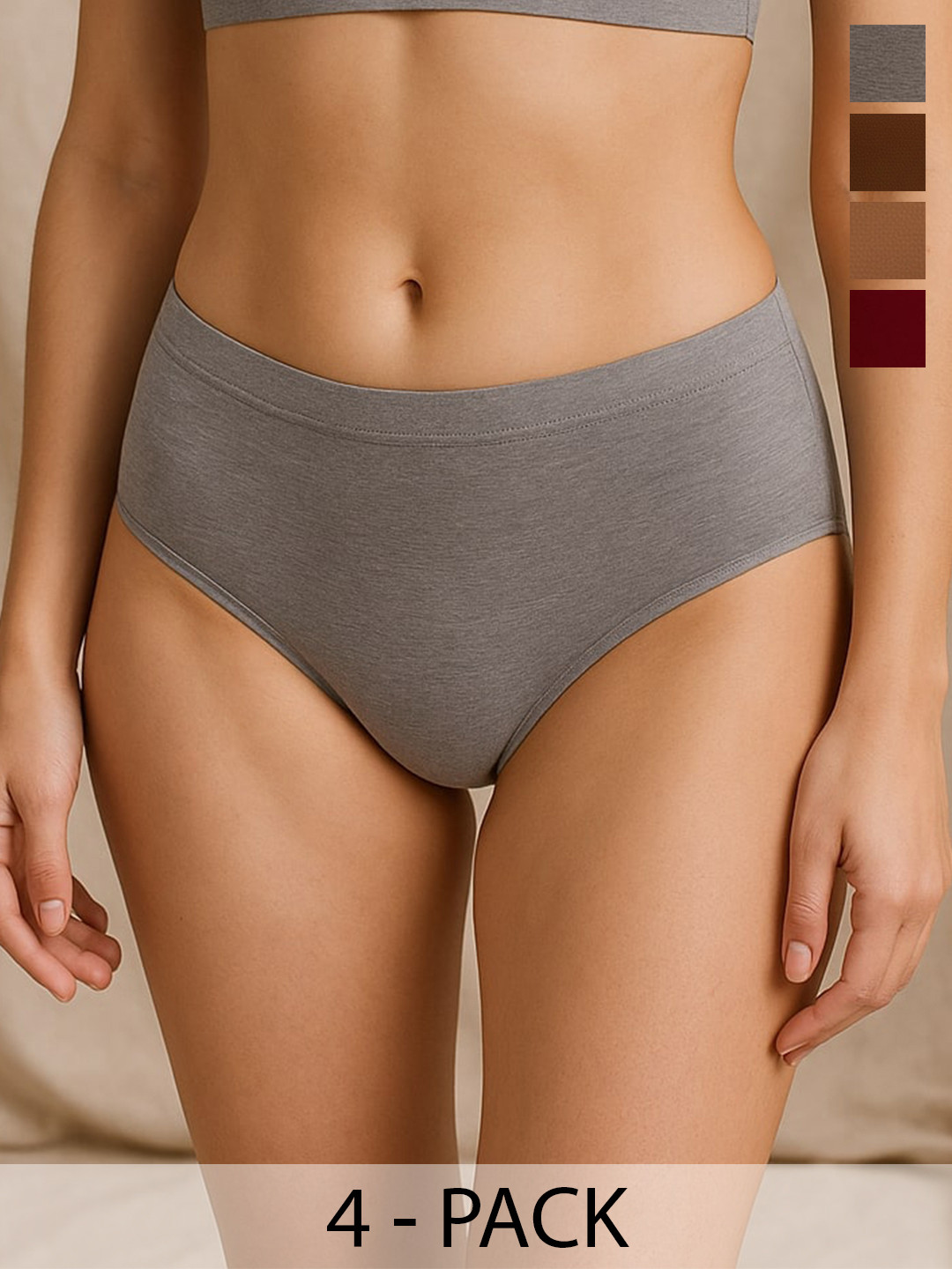 Moda Rapido Women Pack of 4 Cotton Hipster Briefs