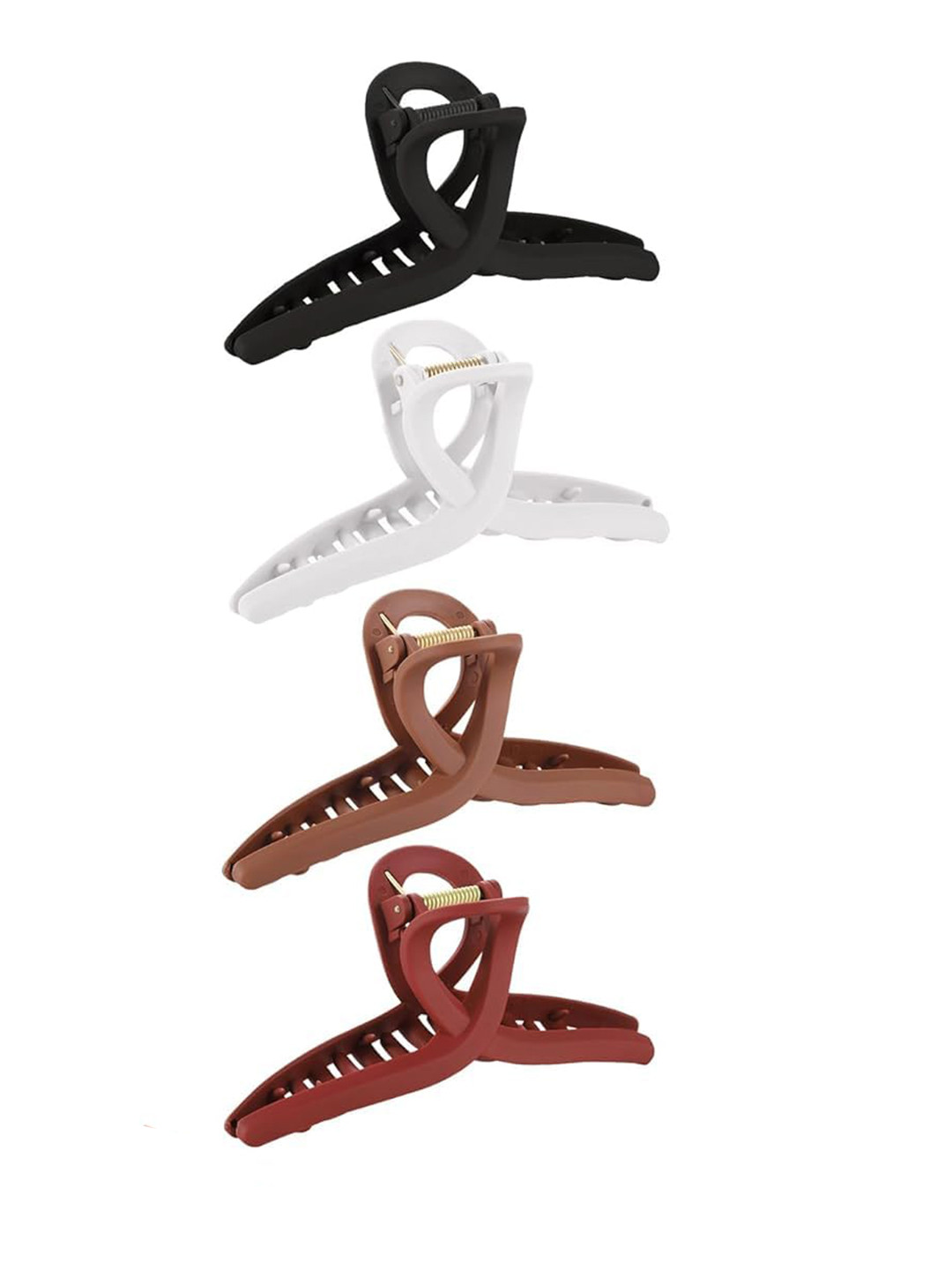 PRITYKA Women Set of 4 Non-breakble Clutcher Strong grip T-shape Silicon Hair Claws