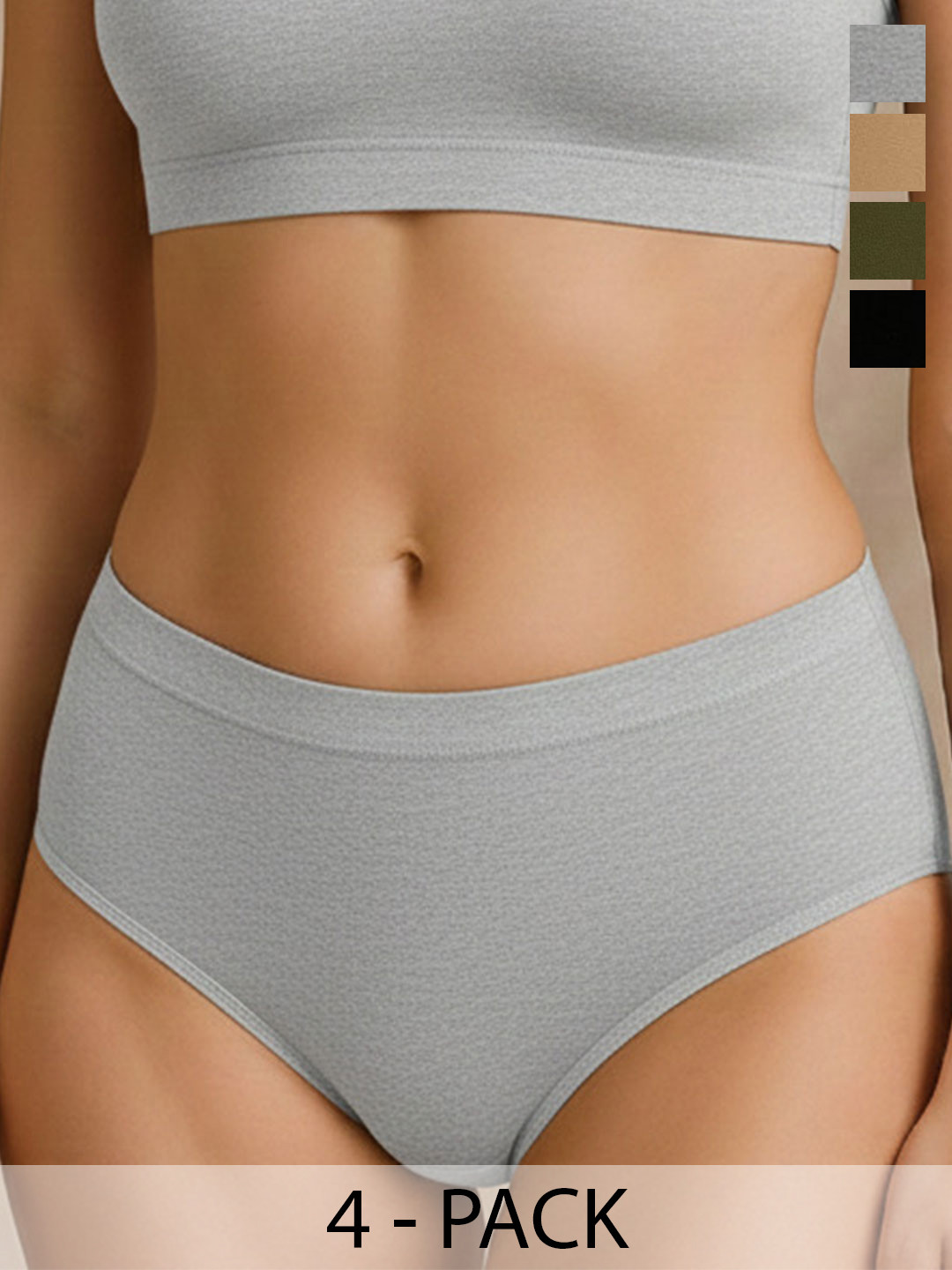 Moda Rapido Women Pack of 4 Cotton Hipster Briefs