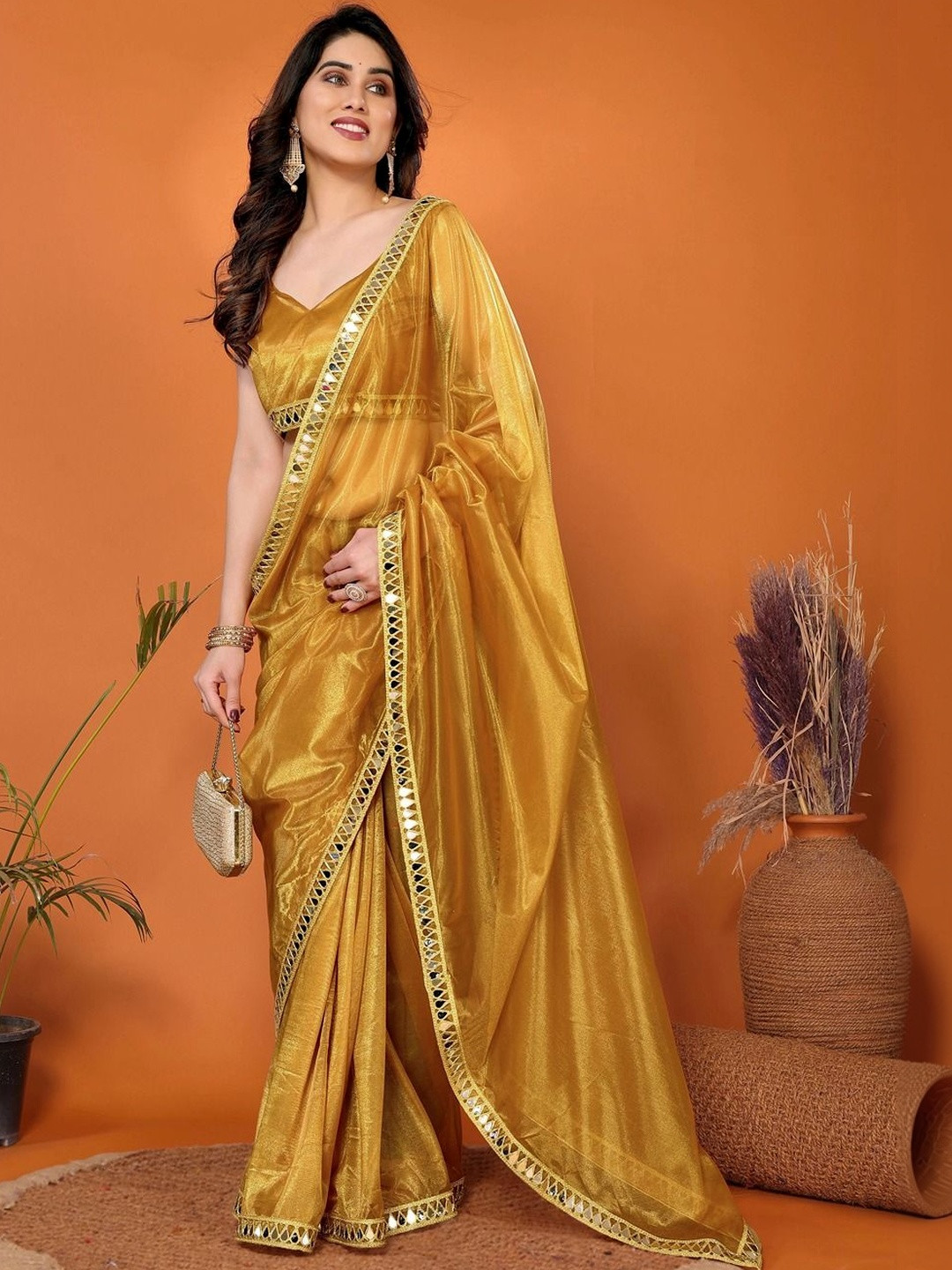 Sangria Embroidered Bordered Sarees