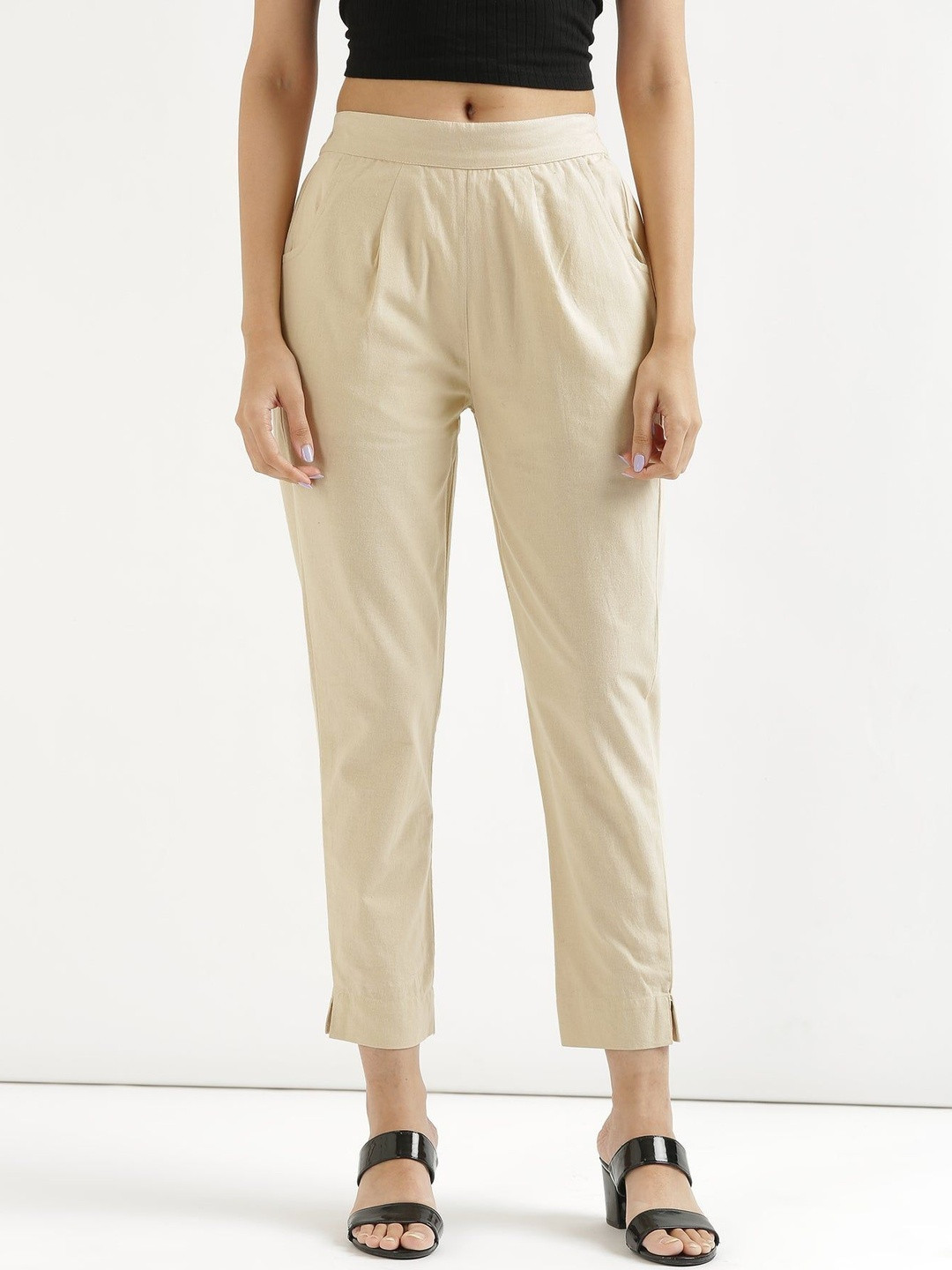 BELIZZI PARIDHAN Women Relaxed Easy Wash Trousers