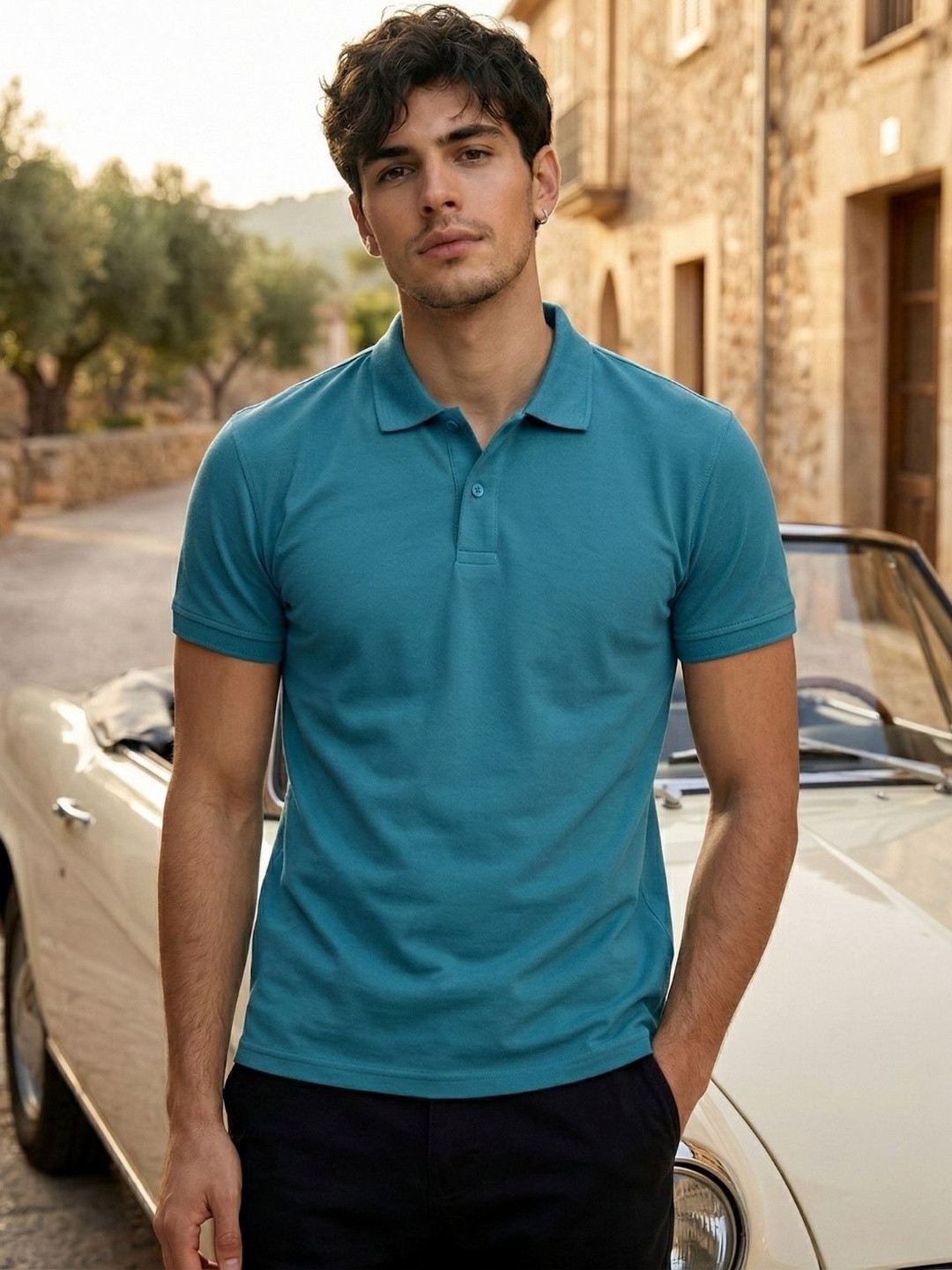 CLUB 44 Men Polo Collar T-shirt