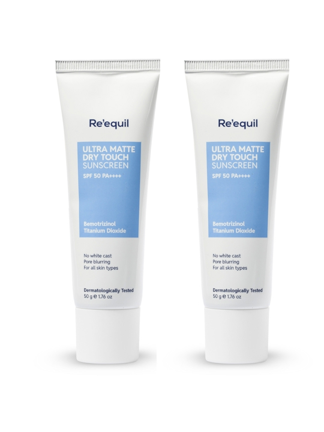Reequil Set of Ceramide Moisturiser 100g & Ultra Matte Dry Touch Sunscreen 50g