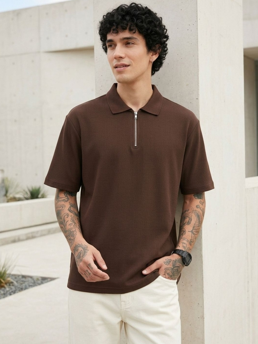 CLUB 44 Men Polo Collar T-shirt