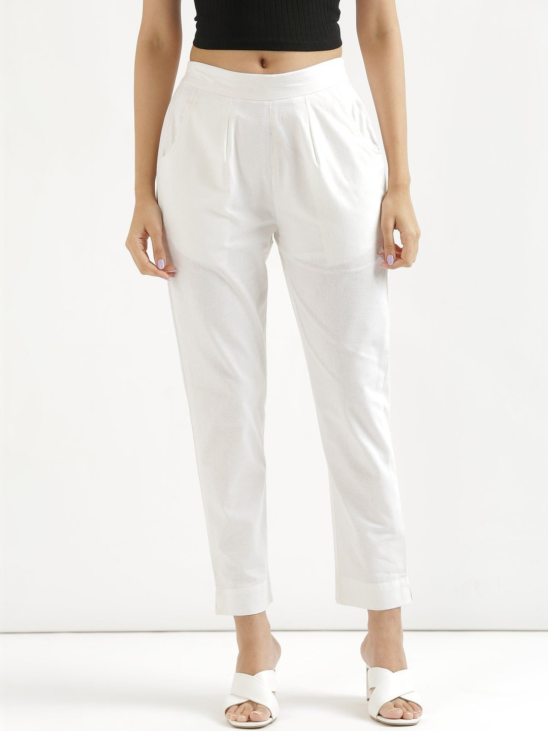 BELIZZI PARIDHAN Women Relaxed Easy Wash Trousers
