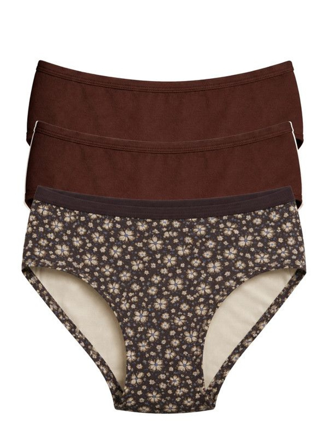 Munns & Mars Women Pack of 3 Assorted Cotton Hipster Briefs