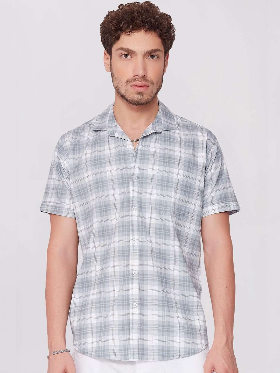 R.Code by The Roadster Life Co. Men Comfort Slim Fit Windowpane Checks Checked Casual Shirt