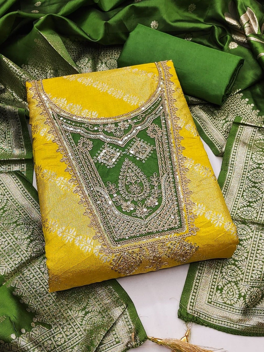 KALINI Embroidered Unstitched Dress Material