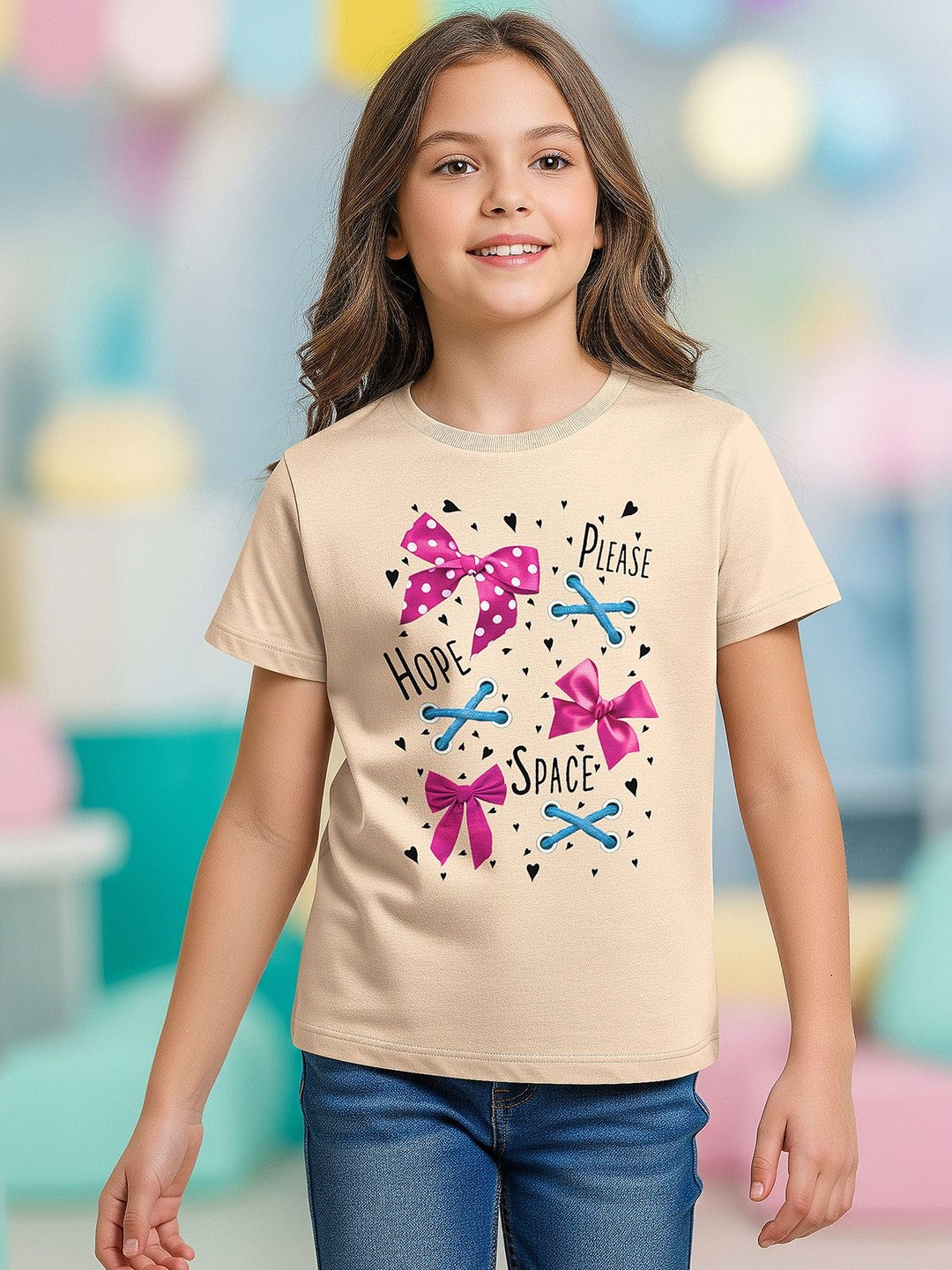 HELLCAT Girls Printed Round Neck Regular Fit T-shirt
