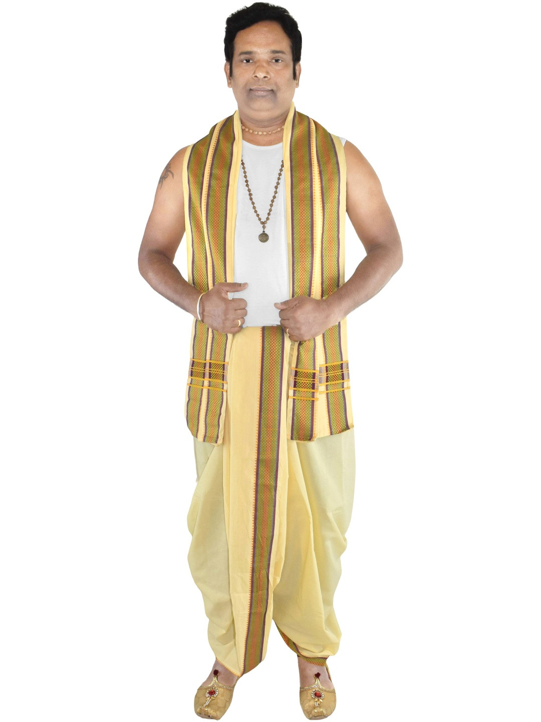 TUNI MANI Men Cotton Unstitched Panchakacham Dhotis 9X5 with Angavasthram