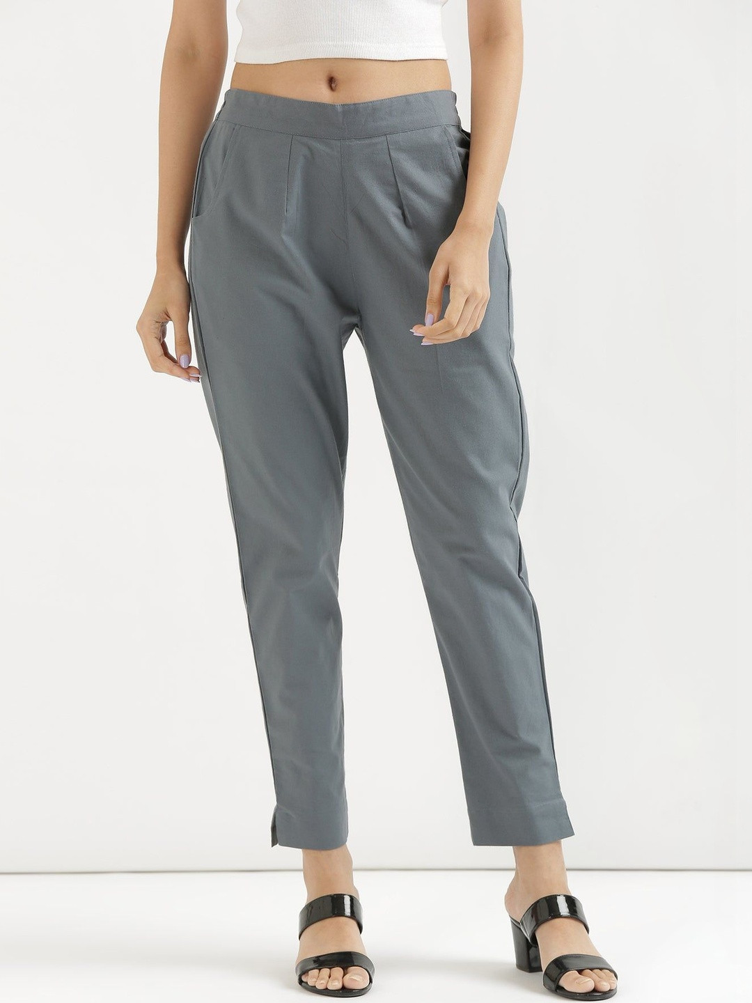 BELIZZI PARIDHAN Women Relaxed Easy Wash Trousers