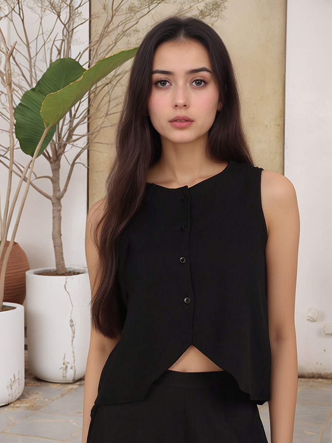Fashfun Women Crepe Crop Top