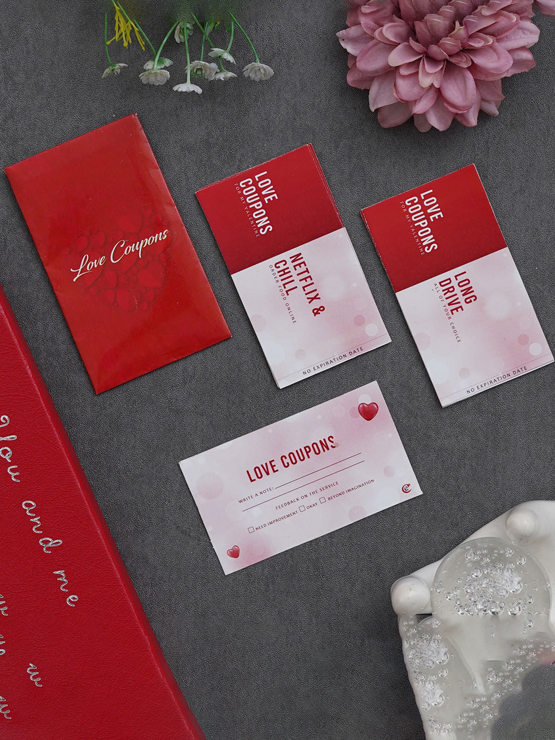 Artisyn Red & White 12 Pieces Love Coupons Couple Gift Cards