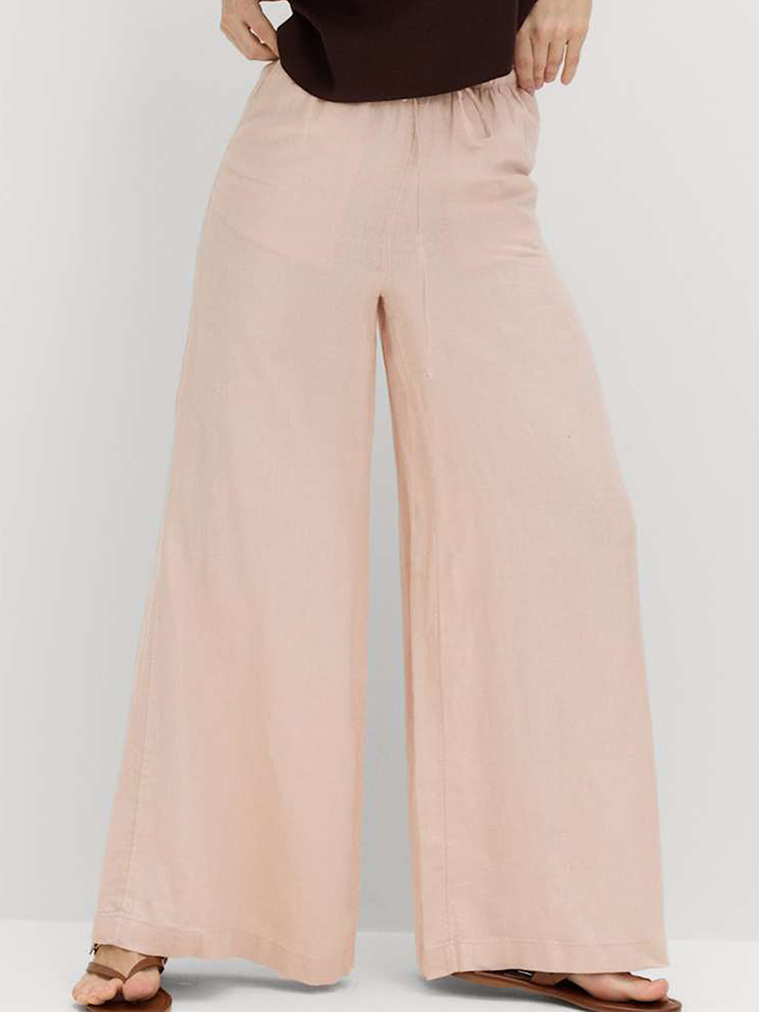 Marks & Spencer Pure Linen Wide Leg Palazzo Trousers