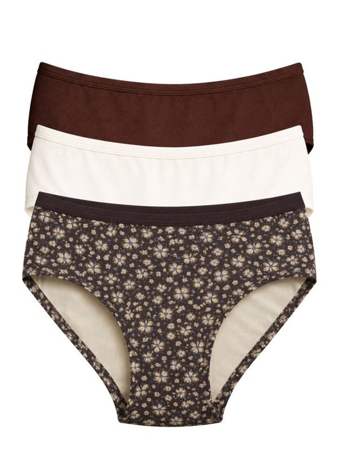 Munns & Mars Women Pack of 3 Assorted Cotton Hipster Briefs