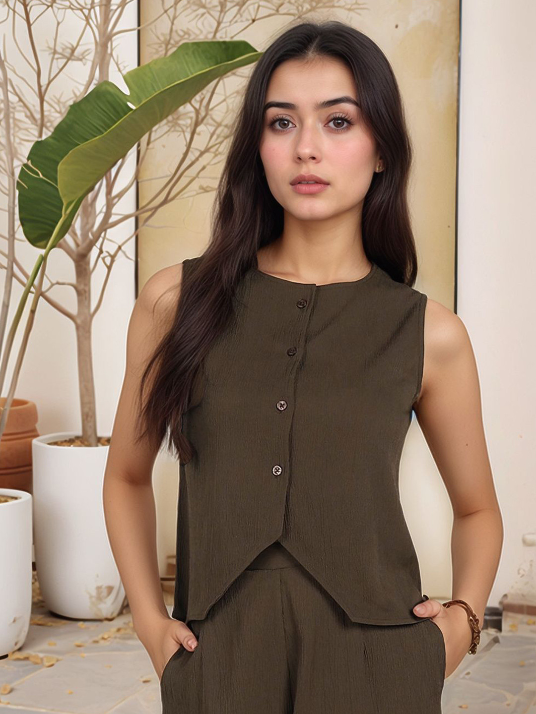 Fashfun Women Crepe Crop Top