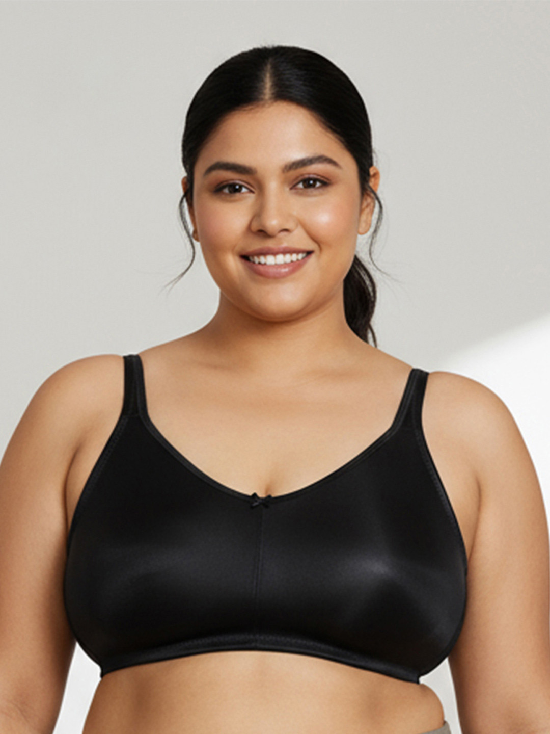 Zivame Black Solid Non-Wired Non Padded Minimizer Bra ZI0100J0QDBLACK
