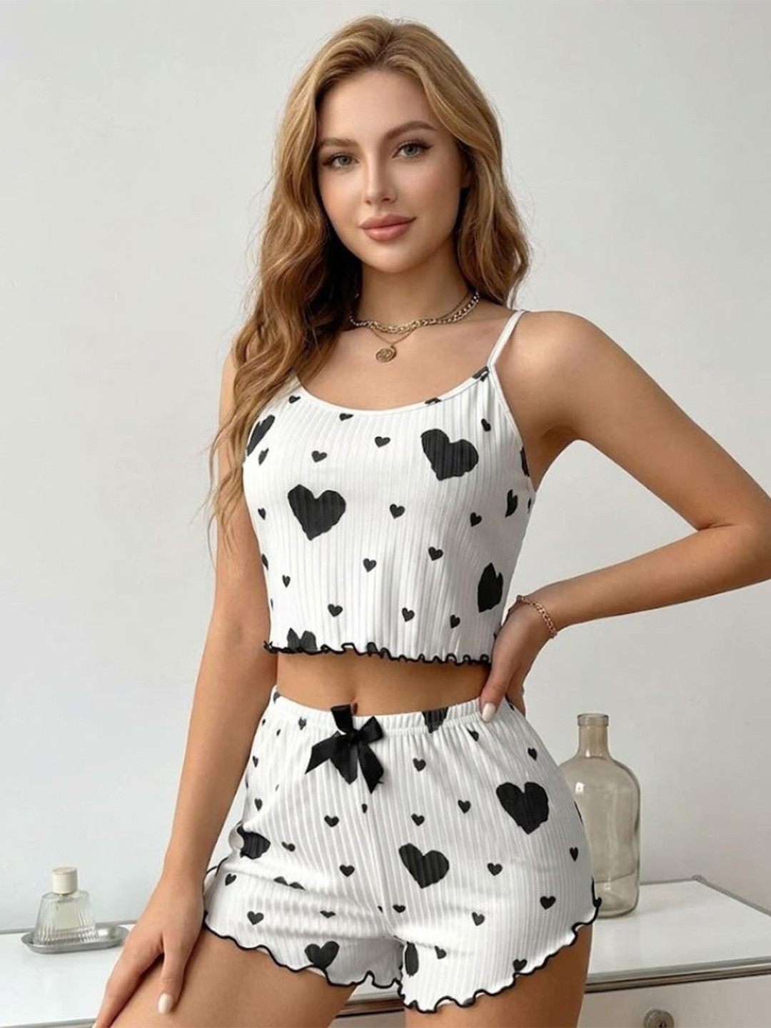 NEWBA Printed Scoop Neck Nightdress