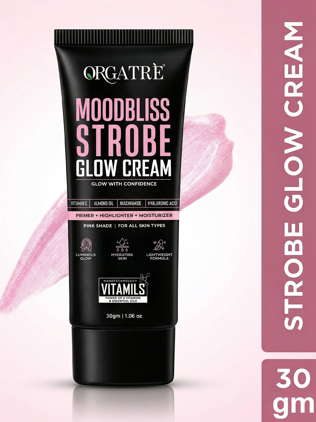Orgatre MoodBliss Strobe Glow Cream - 30 g - Pink