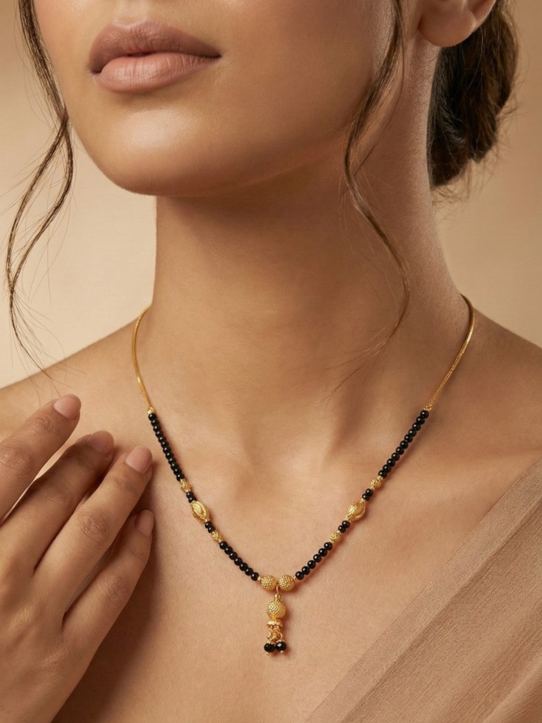 MEIRA JEWELLERY Modern Gold Plated Mangalsutra Chain