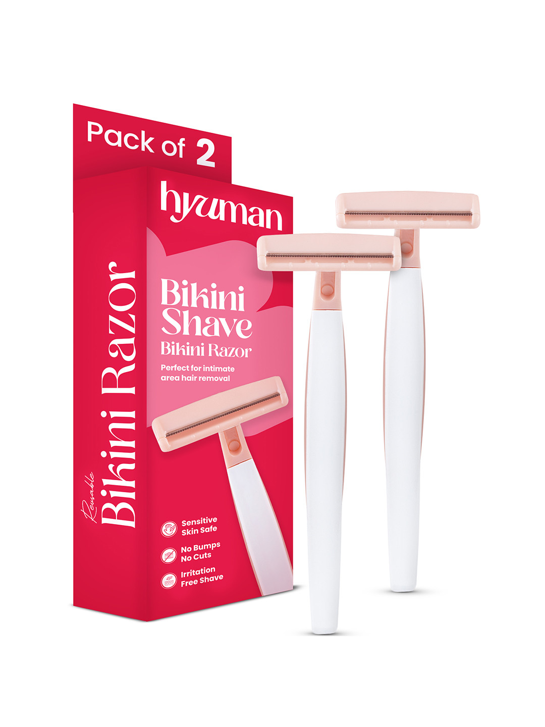 HYUMAN Set Of 2 German Stainless Steel Blade Bikini Razor