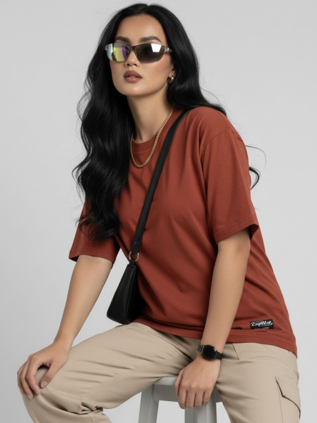 Cadila Women Drop-Shoulder Sleeves Applique T-shirt