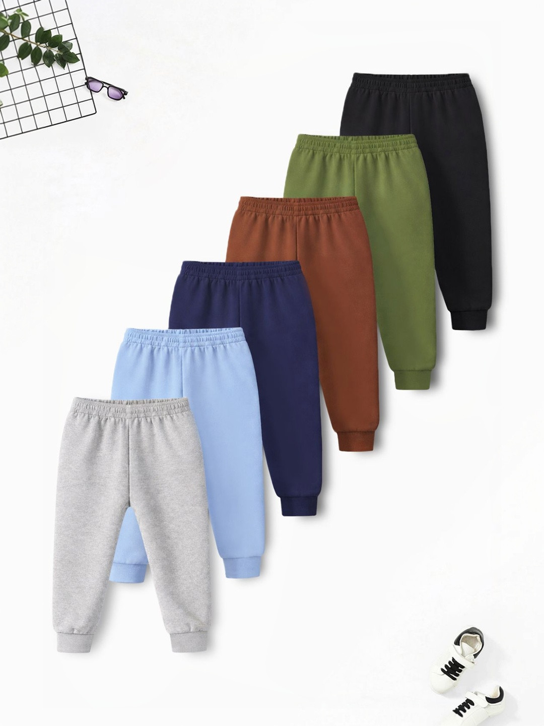 YK X Trampoline Pack of 6 Regular Fit Joggers