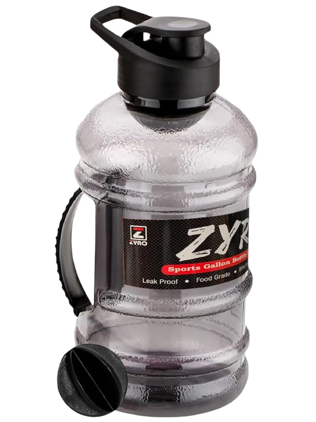 ZYRO Black Single Plastic Brand Logo Water Bottle