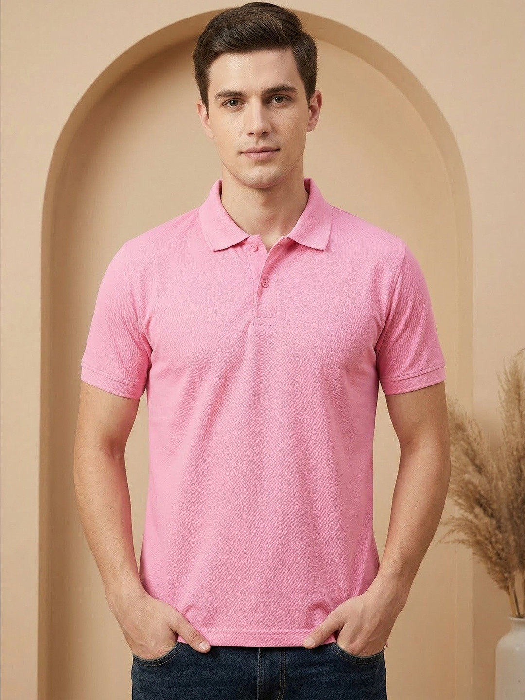R.Code by The Roadster Life Co. Men Polo Collar T-shirt