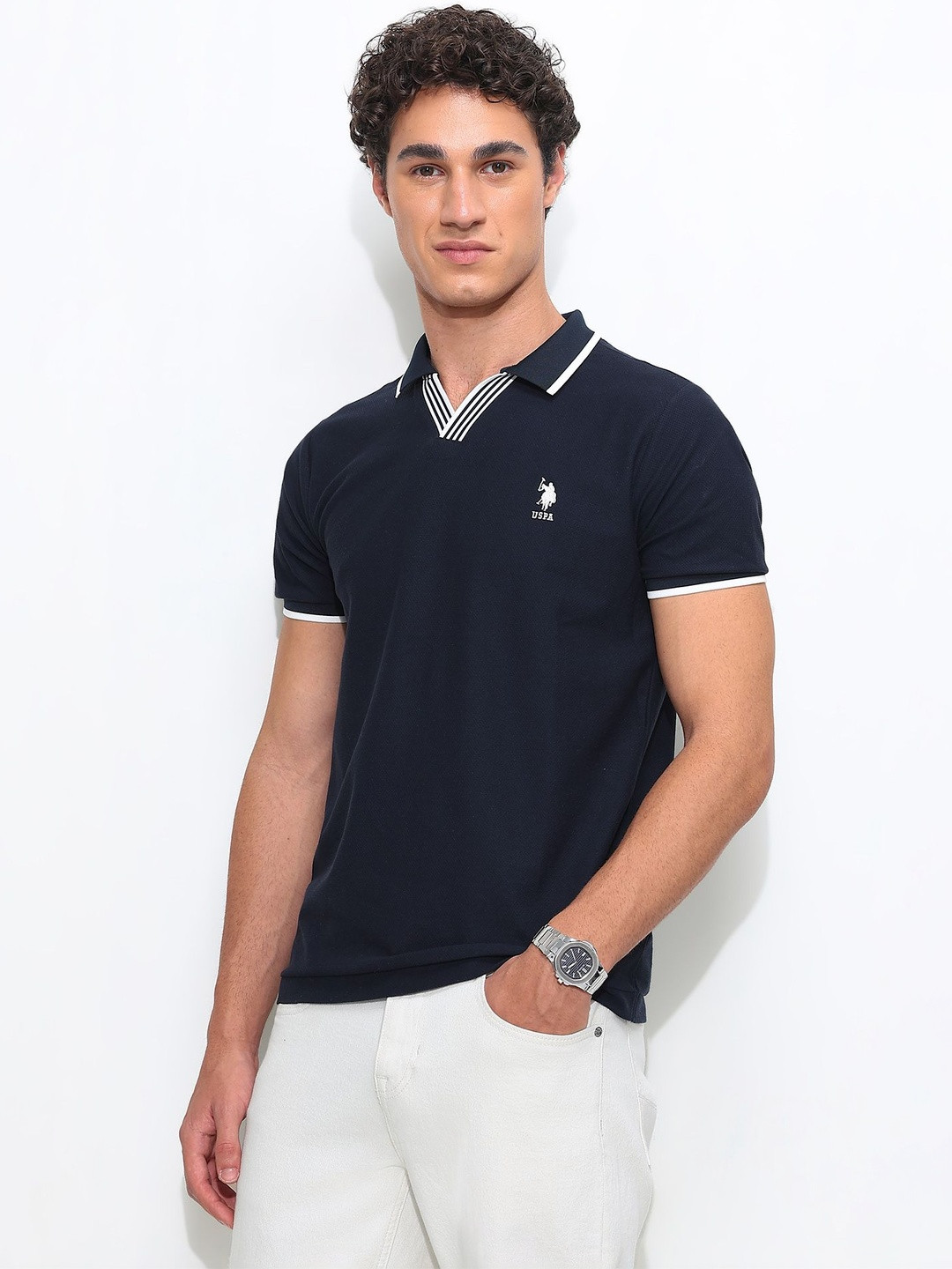 U.S. Polo Assn. Men Polo Collar Slim Fit T-shirt