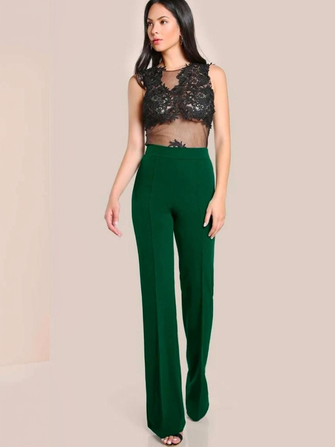 Dream Beauty Fashion Women Straight Fit High-Rise Trousers