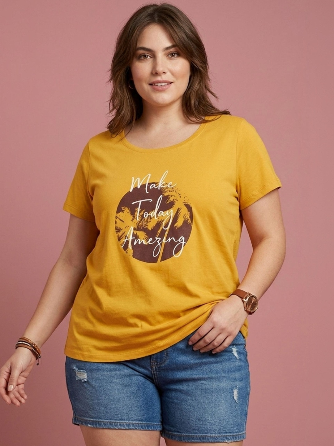 SANDPIPER Print Placement Print Cotton Blend Top