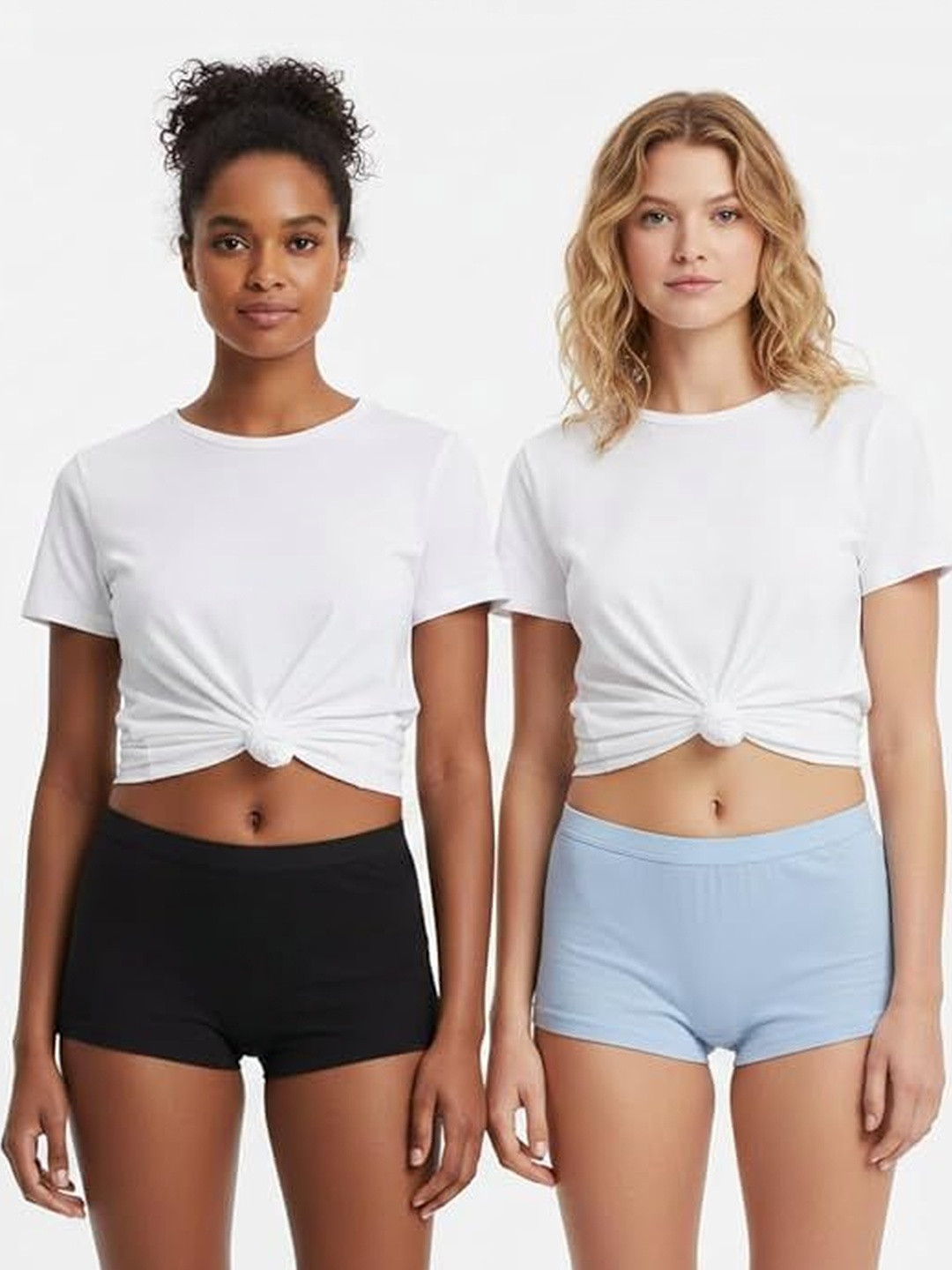 chia fashions Women Pack of 2 Assorted Cotton Boy Shorts