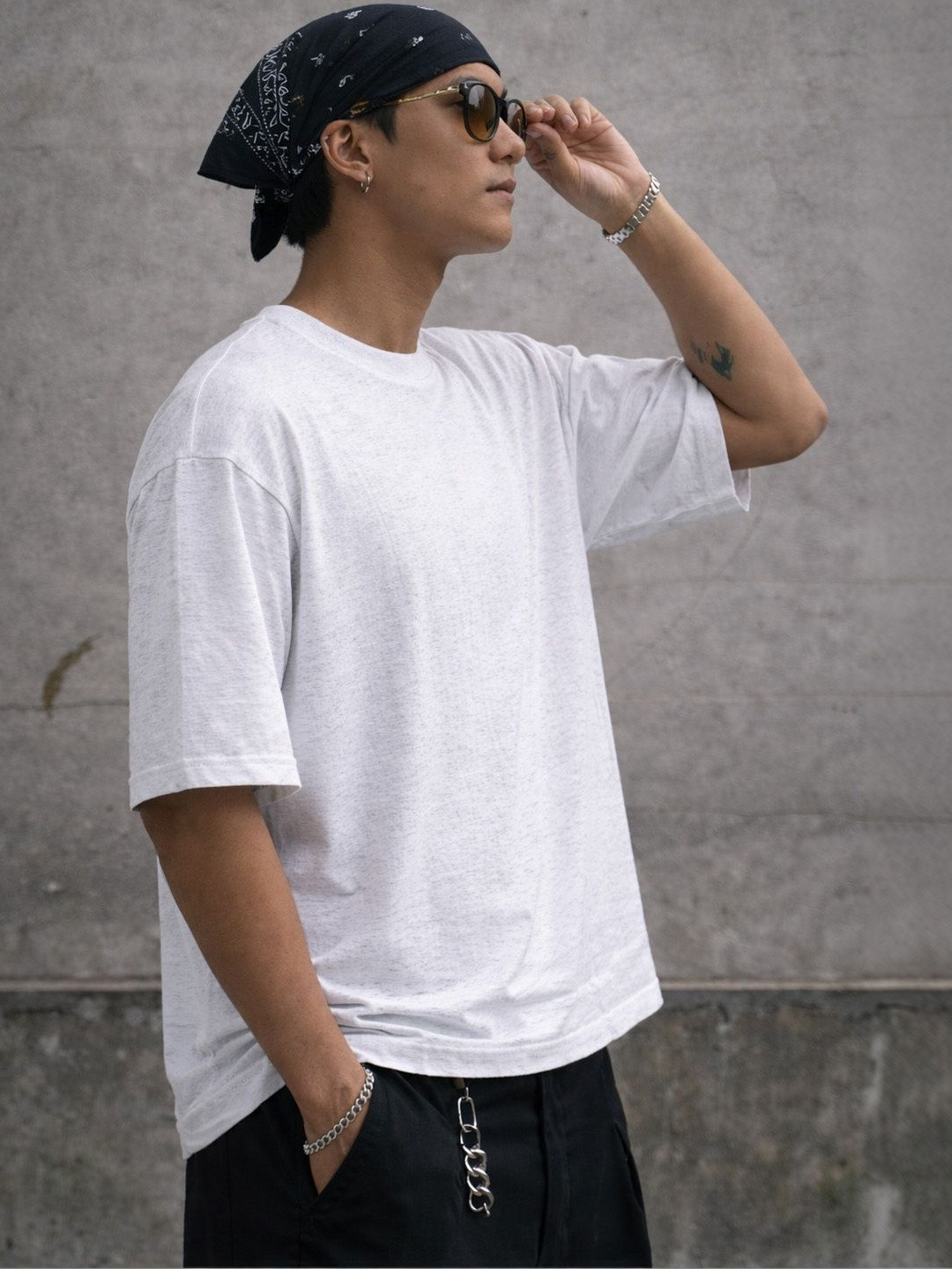 FTX Men Printed Drop Shoulder & Cropped Oversized & Round Neck T-Shirt