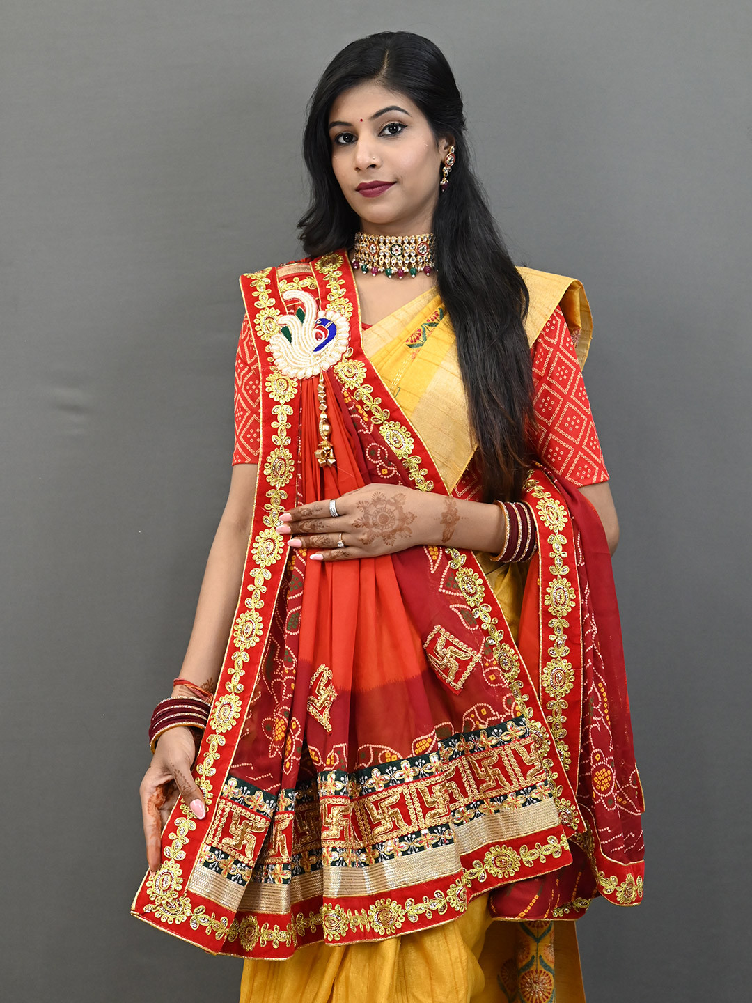 Ranisatiya creation Bandhani Printed Sequinned Dupatta