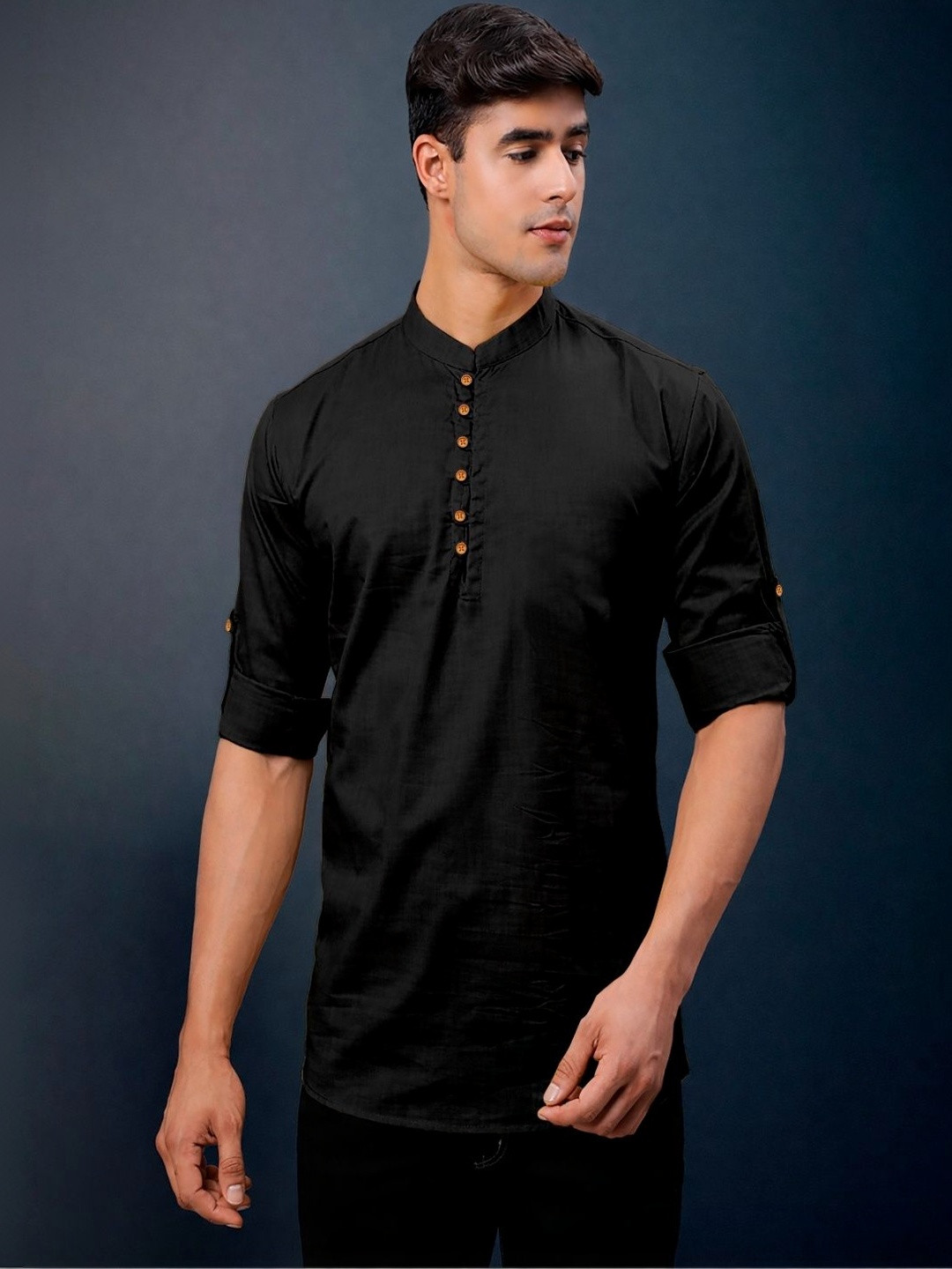 CLOTHING VEDA Men Mandarin Collar Long Sleeves Kurta